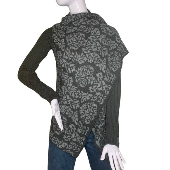 Silvia Novelli Noba Open Cardigan Size Small Fine Knit Floral Merino Woo… - Picture 4 of 12